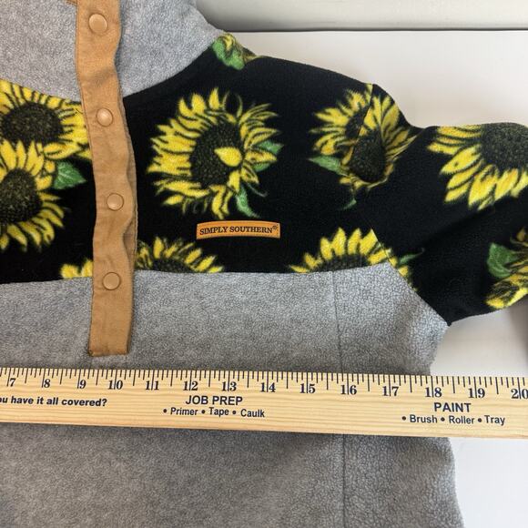 Simply Southern Sunflower Fleece Pullover Womens Size Small Pockets Martha - Picture 8 of 8